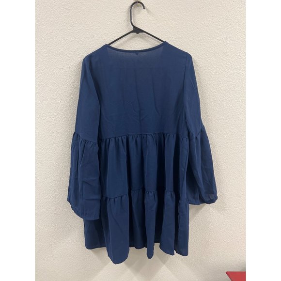 Shein M Blue Ruffle Babydoll Dress - Picture 4 of 4